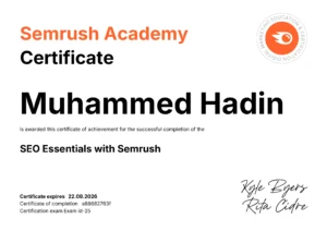 Semursh Certification of Freelance Digital marketer in Malappuram